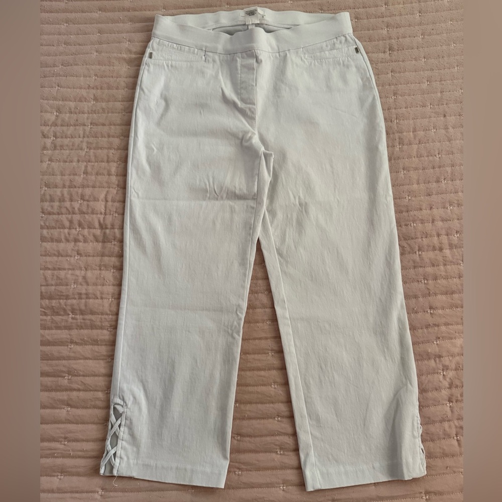 89th Madison White Lace-Up Pants